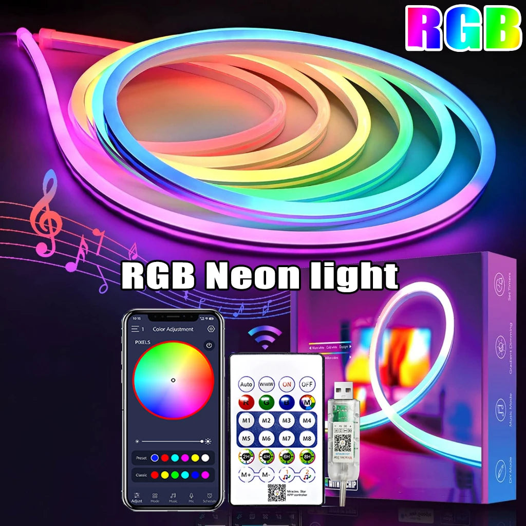 RGB LED Strip Lights – Color Changing, Waterproof, Remote Control | Mood Lighting for Bedroom & Gaming